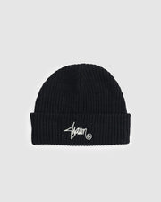 Shawn Script Mid Beanie - Black - Catani Clothing