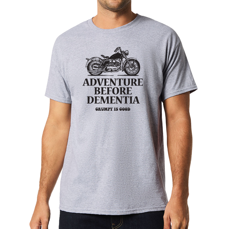 Grumpy Is Good Adventure Before Dementia tee in sport grey
