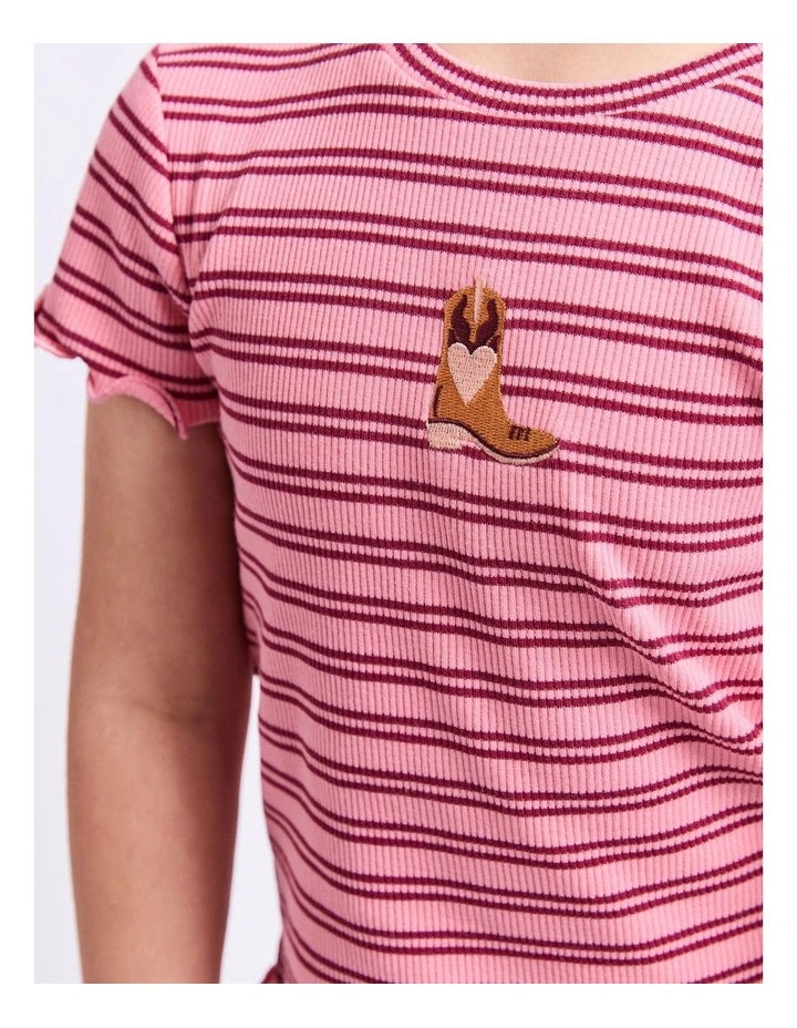 Freya Rib Tee - Pink