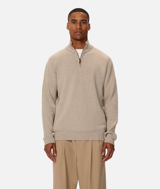 The Lakewood Zip Neck Knit - Wheat