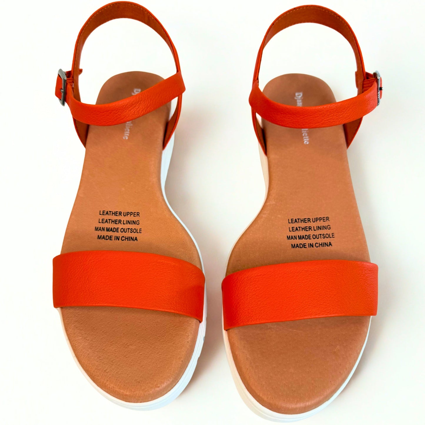 Marylee Sandal - Orange / White