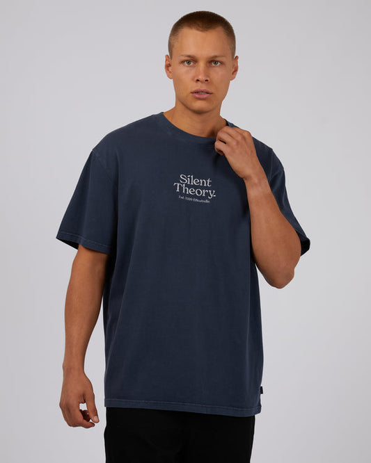 Classic Embroidered Tee - Navy