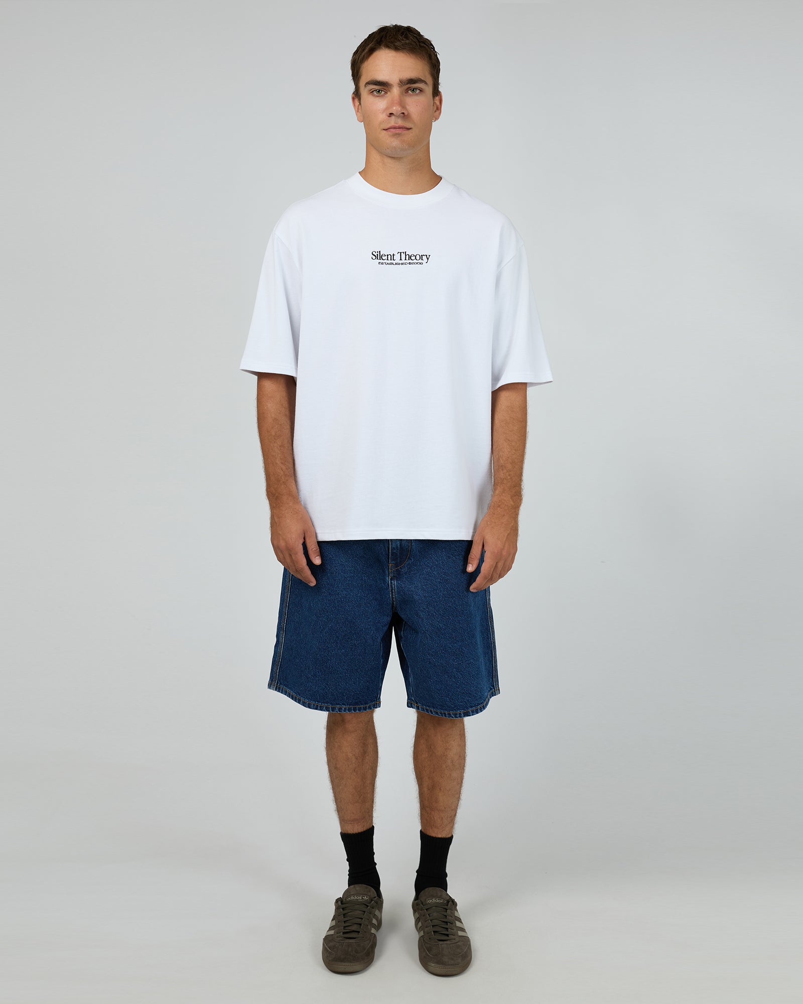 Silent Theory Classic Emb Tee White - back view