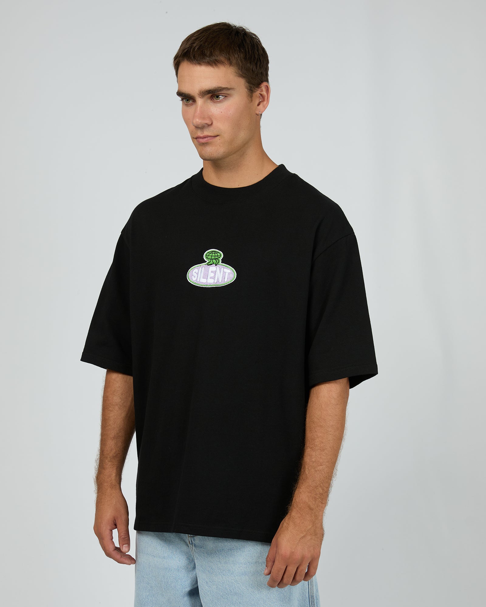 Silent Theory World Box Tee Black - graphic detail