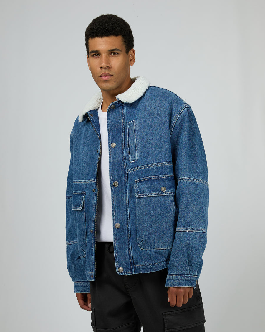 Silent Theory Harry Sherpa Jacket - Blue (view 4)