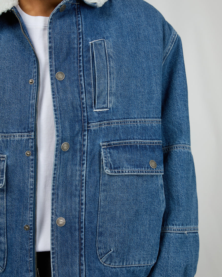 Silent Theory Harry Sherpa Jacket - Blue (view 5)