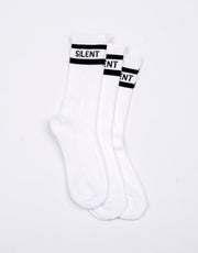 Silent Theory Crew Sock 3 Pack White