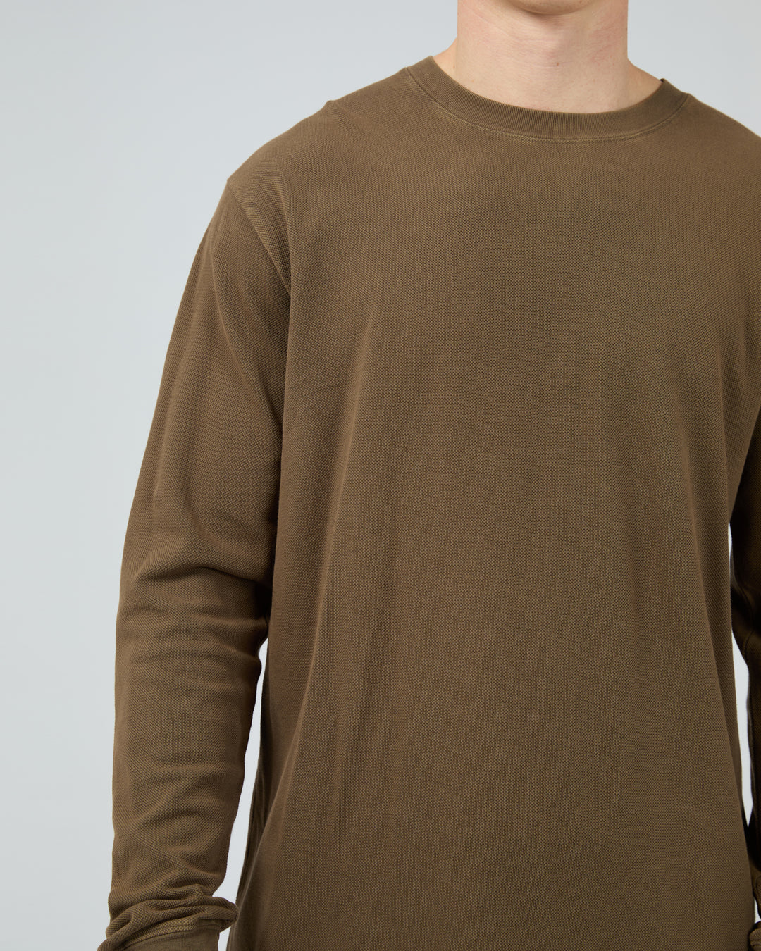 Silent Theory Pique LS Tee - Khaki (view 5)