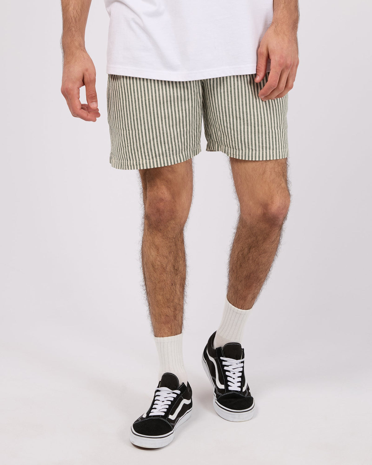 Silent Theory Stripe Linen Short Sage