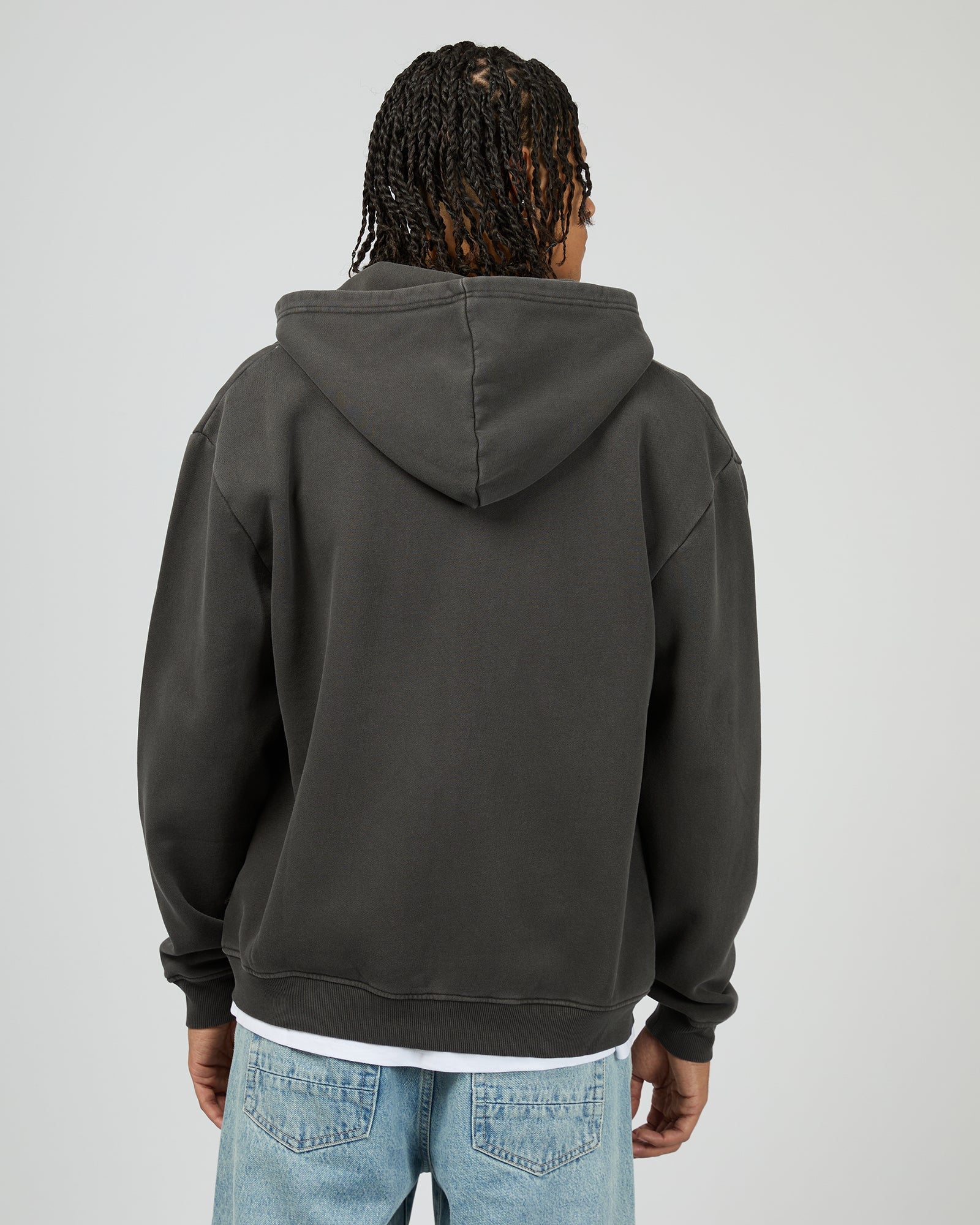 Silent Theory Box Zip Hoodie Coal - detail