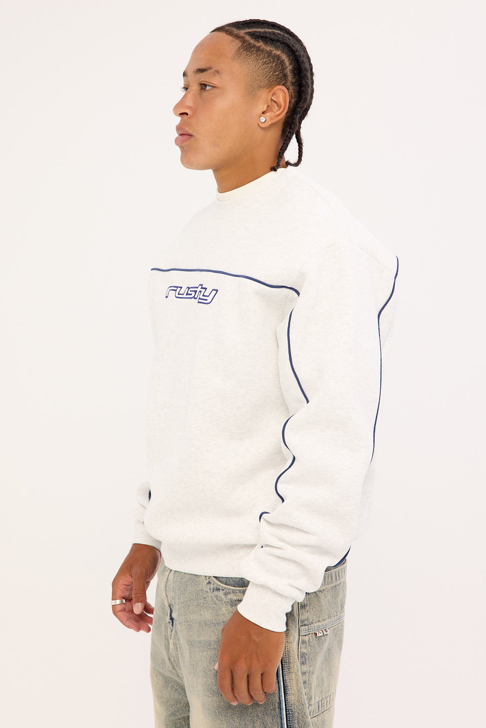 Trigger Crew Fleece - Ecru Marle - Catani Clothing