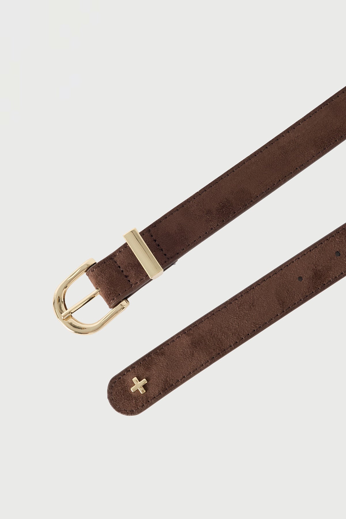 Peta + Jain Kendrick Jean Belt Choc Suede Gold - buckle detail