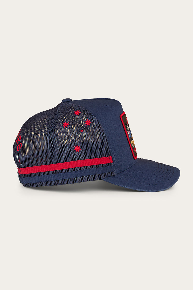 Ringers Western Ute Flag Deep Fit Trucker Cap - Navy / Red (view 3)