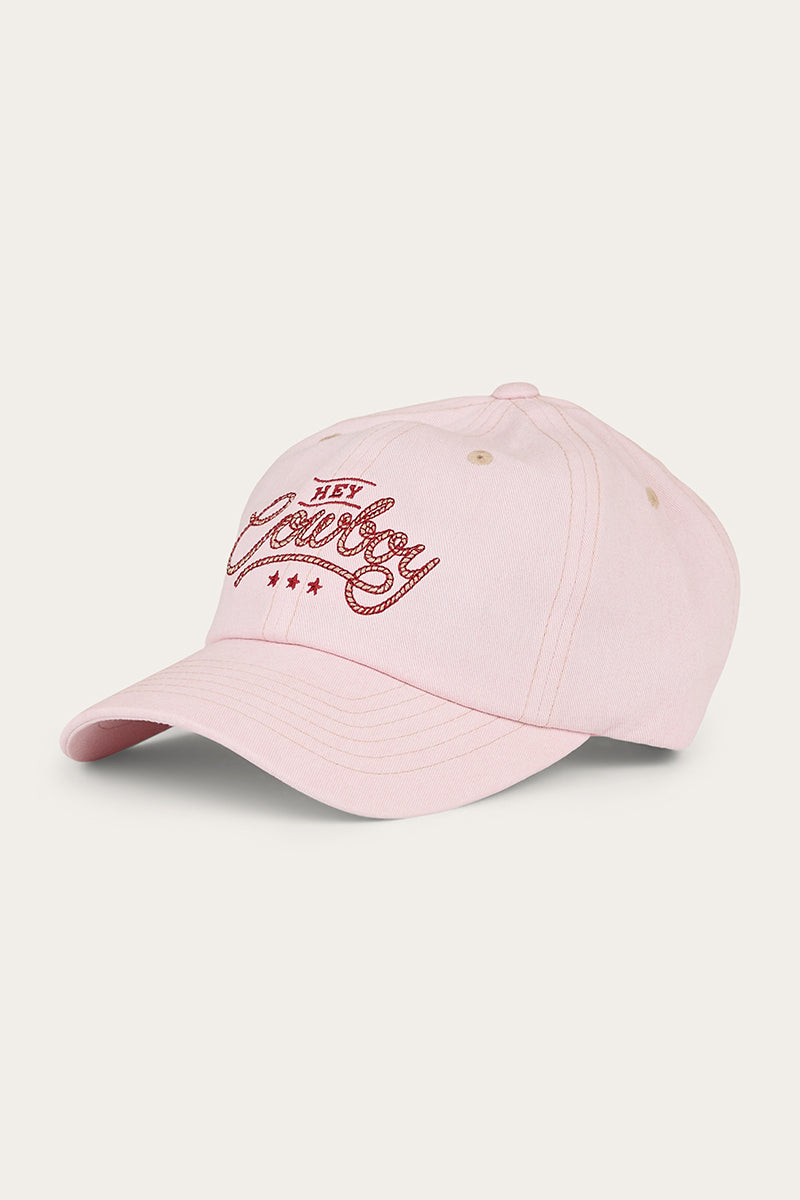 Ringers Western Hey Cowboy Baseball Cap - Light Pink