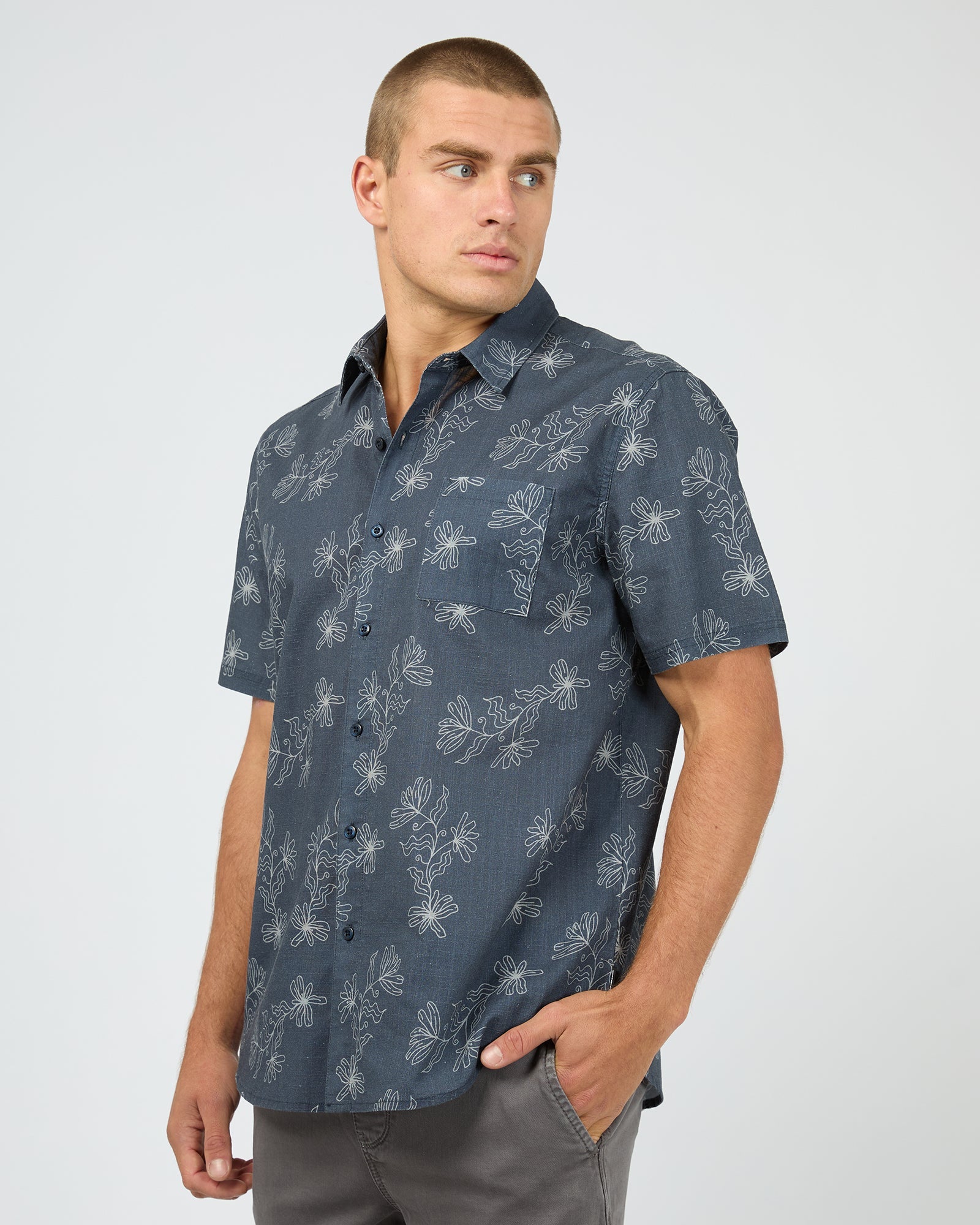 Saint Goliath Blackgate Short Sleeve Shirt – Navy (view 4)