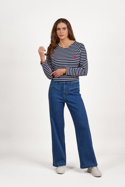 Vassalli Wide Leg Jean - Blue Wash