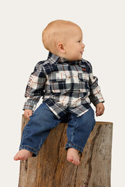 Rory Babies Flannel Shirt - Navy / Tobacco