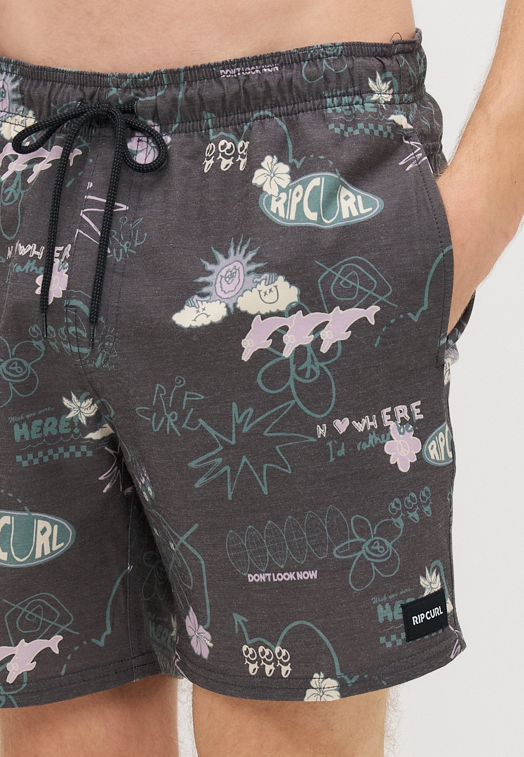 Rip Curl Fun Times Volley Washed Black - side view