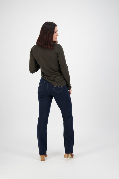 Vassalli Straight Leg Full Length Jean - Indigo Denim (view 5)