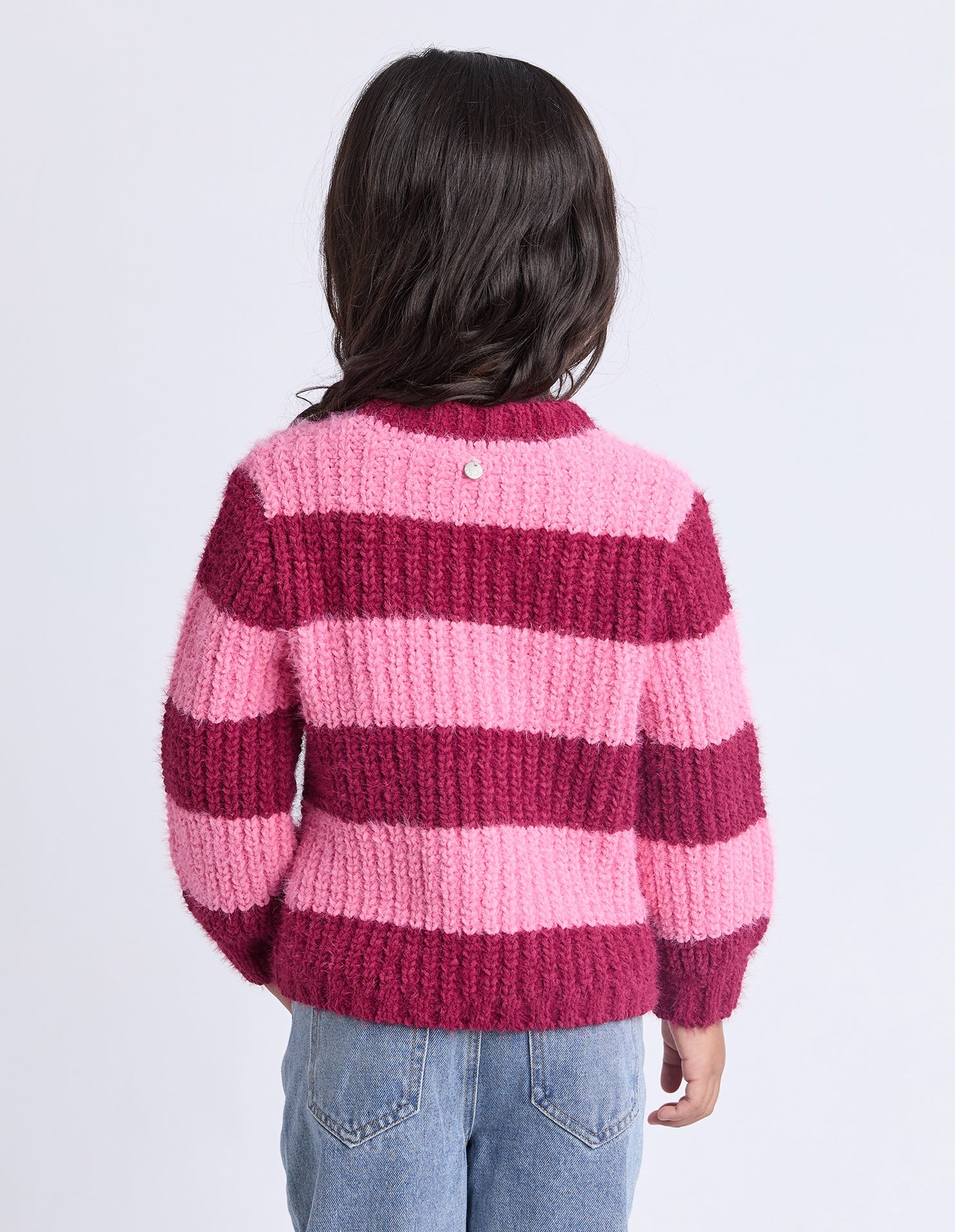 Eve Girl Daria Knit Jumper - Kids - Cranberry (view 3)
