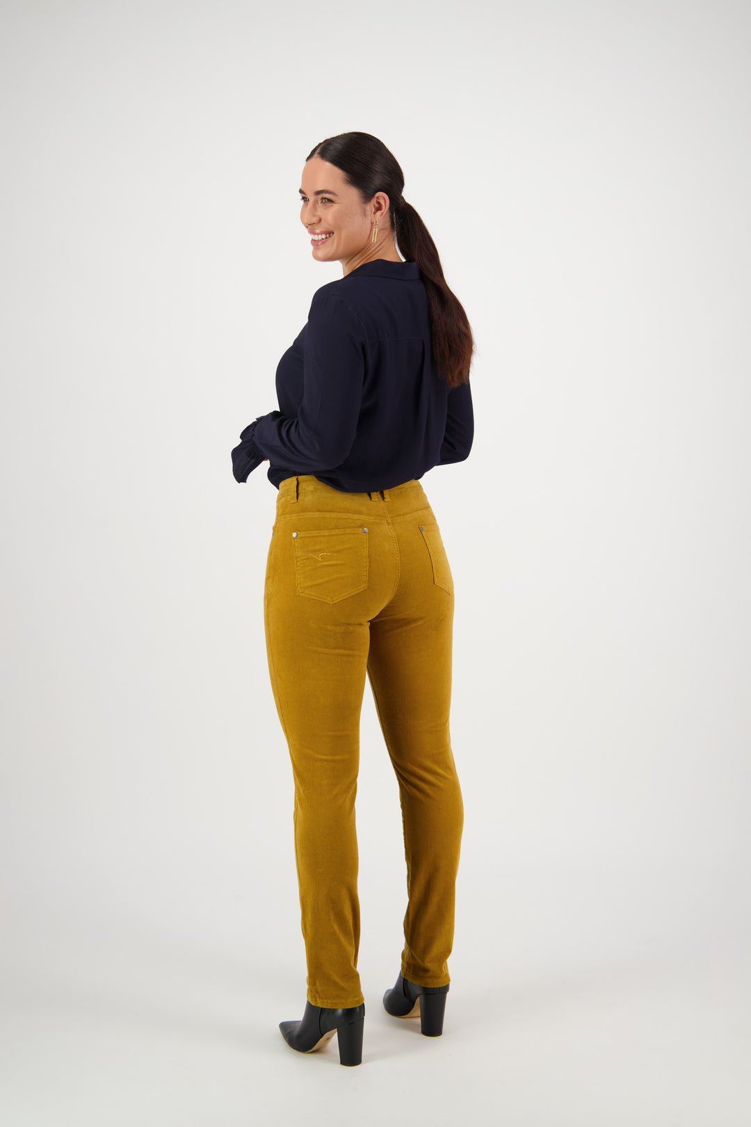 Narrow Leg Pinwale Cord Pant - Mustard