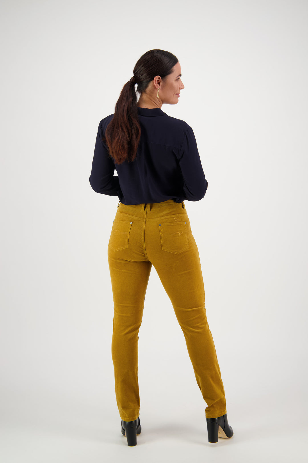 Narrow Leg Pinwale Cord Pant - Mustard