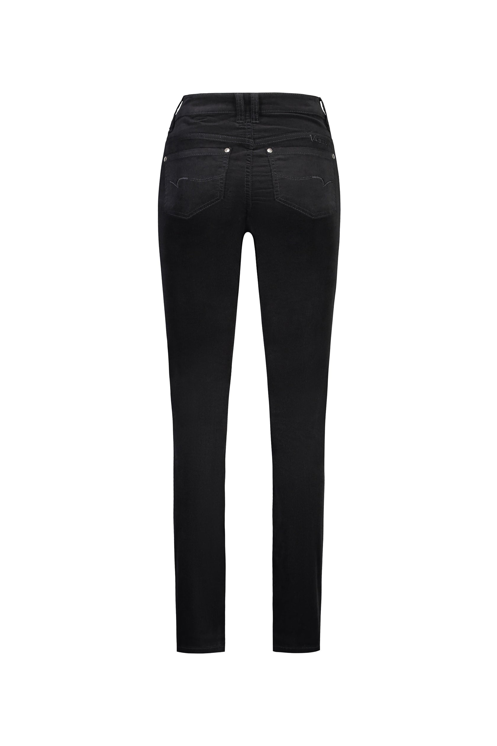 Vassalli Straight Leg Full Length Pinwale Cord Pant with Fly - Black (view 7)