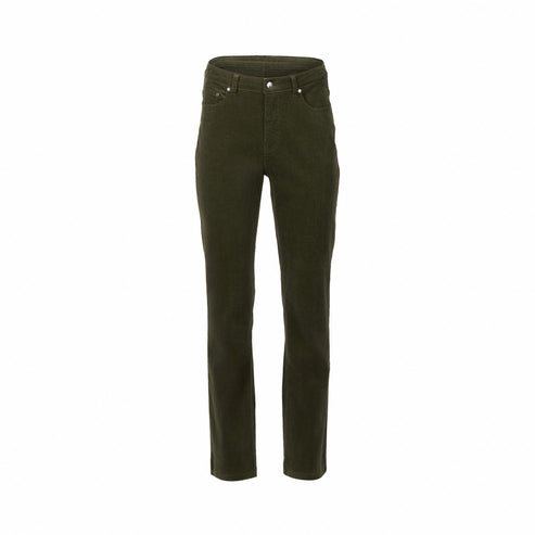 Vassalli Straight Leg Full Length Pinwale Cord Pant with Fly - Deep Sage (view 4)