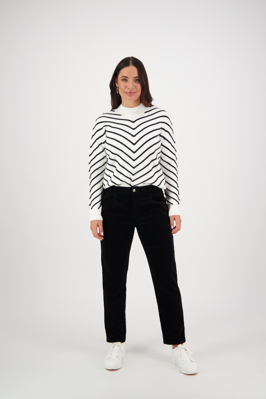 Ankle Grazer Relaxed Boyfriend Cord Pant - Black - Catani Clothing