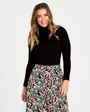 Ginny Rib Knit – Black - Catani Clothing