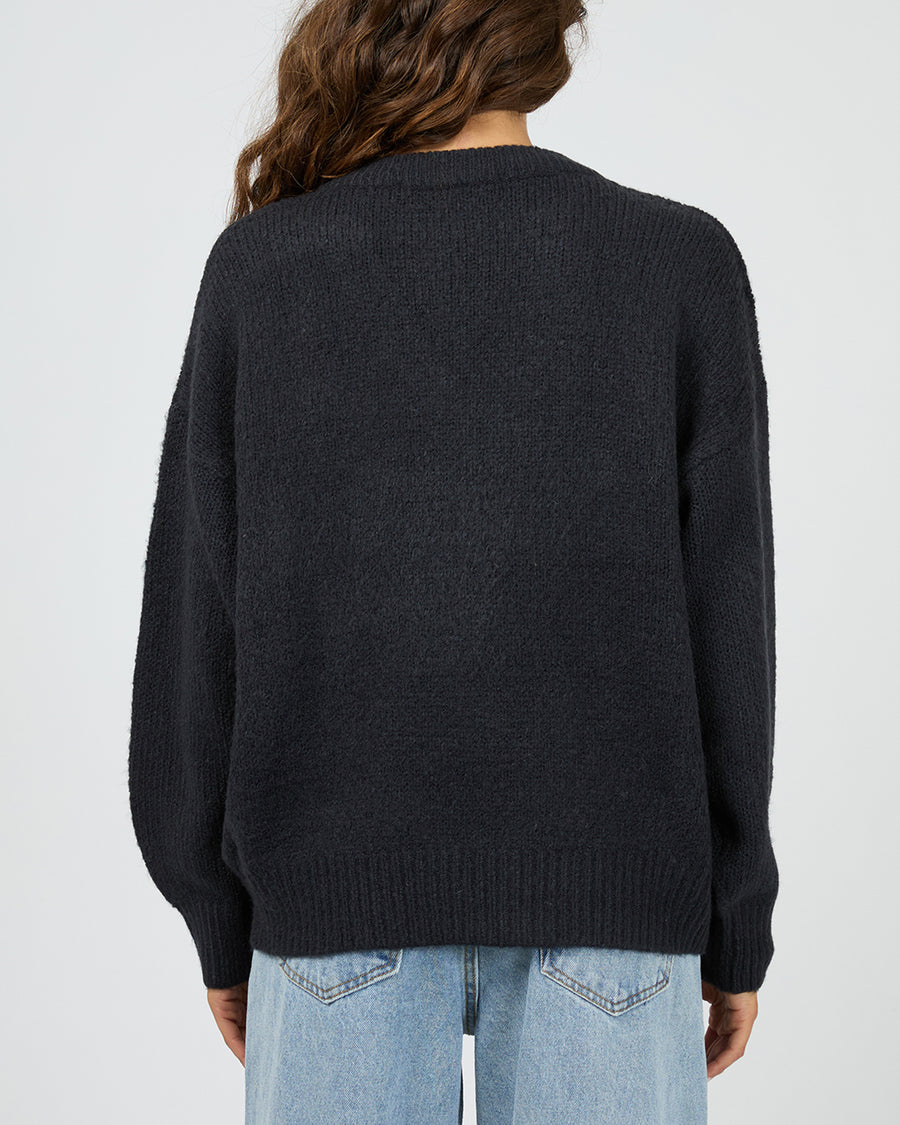 Silent Theory Elias Chunky Knit Jumper - Navy (view 4)