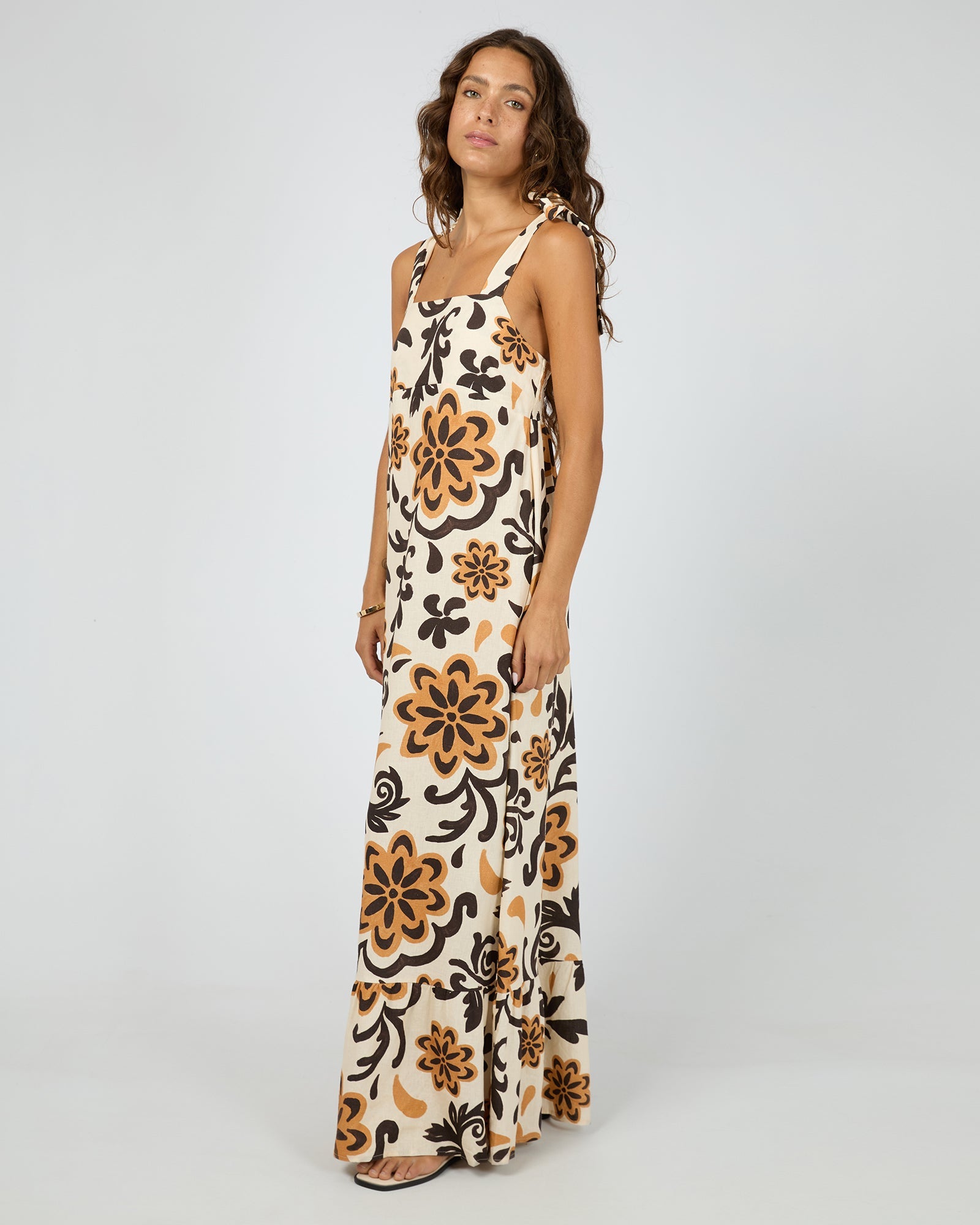 Silent Theory Bloom Maxi Dress Print - fabric detail
