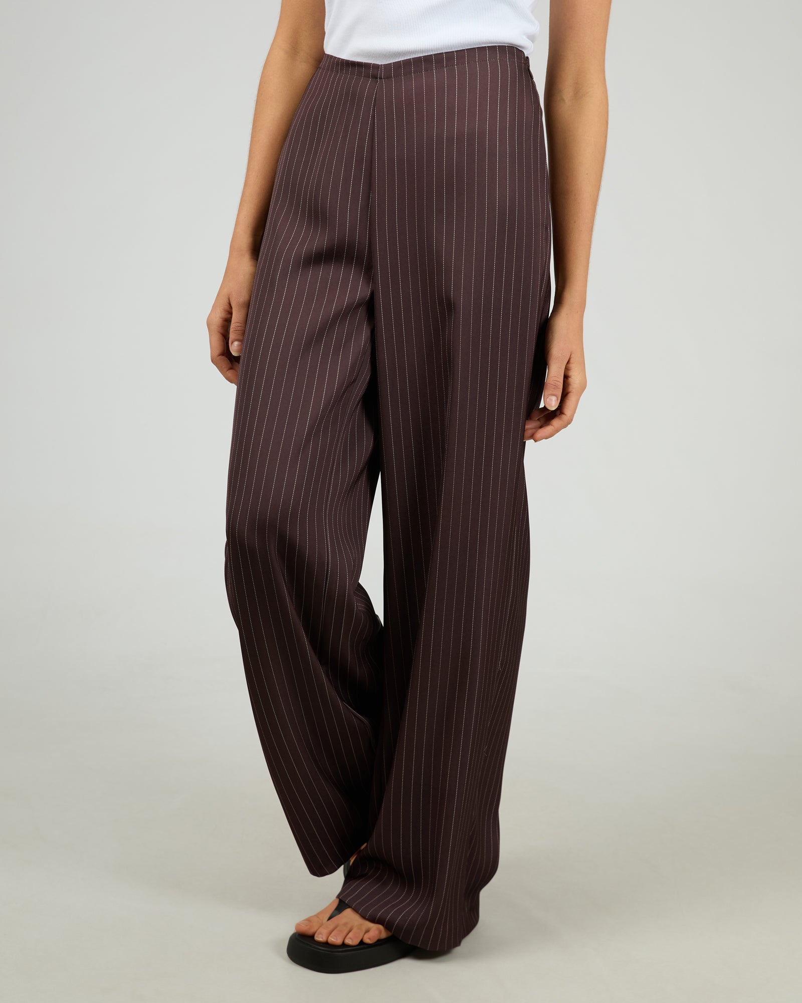 Silent Theory Eden Pinstripe Pant - Chocolate (view 4)