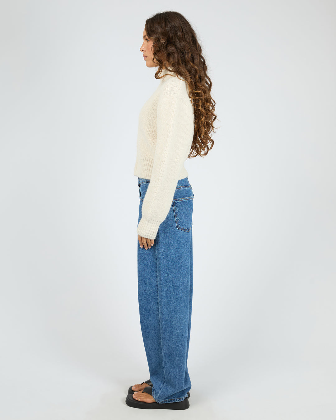 Leila Zip Thru Jumper - Chalk - Catani Clothing