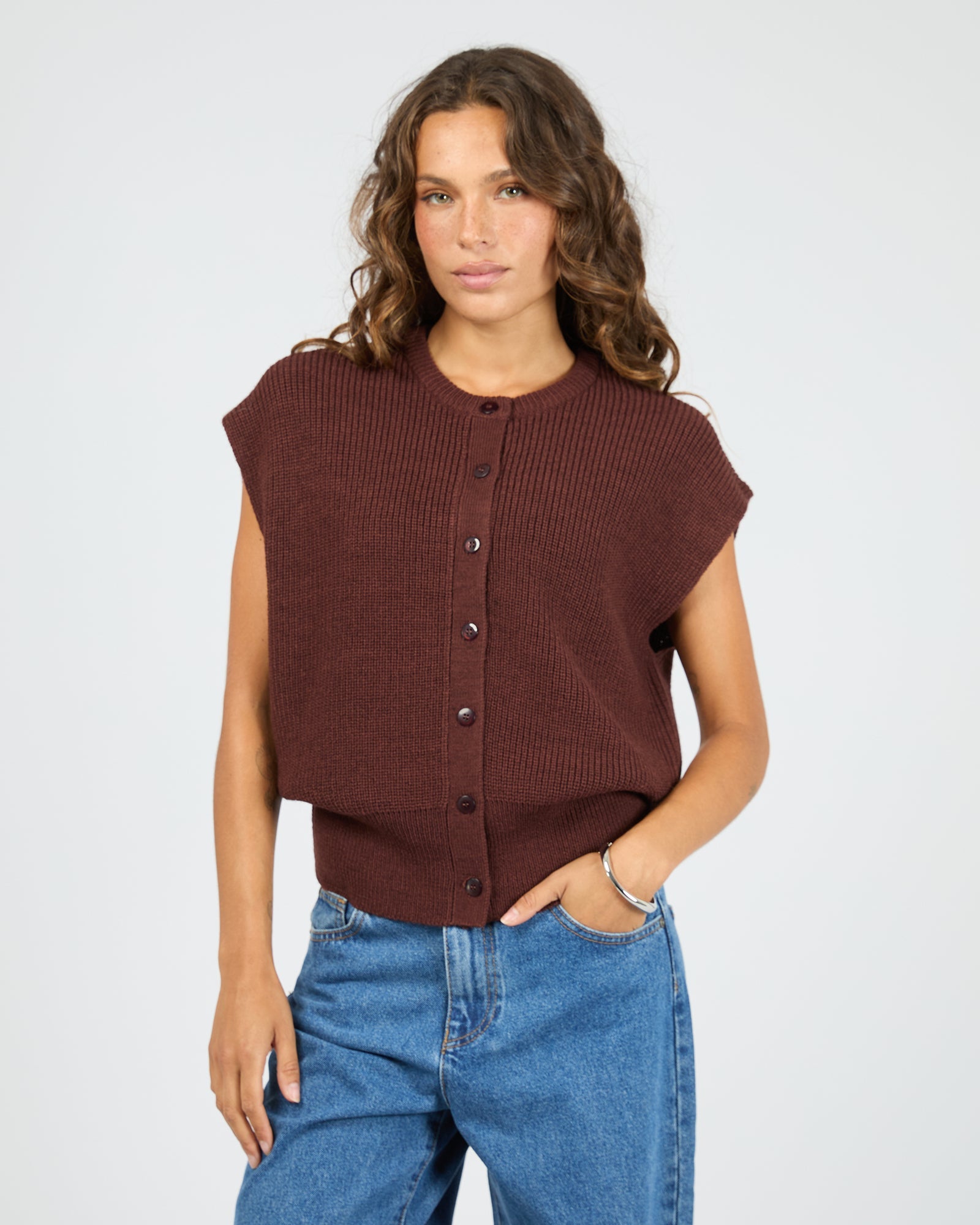 Silent Theory Elara Vest Top Cherry back