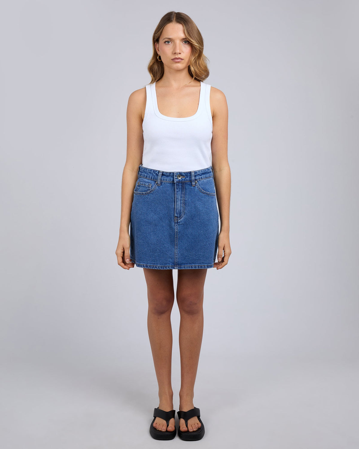 Silent Theory Selina Skirt Comfort Mid Blue back