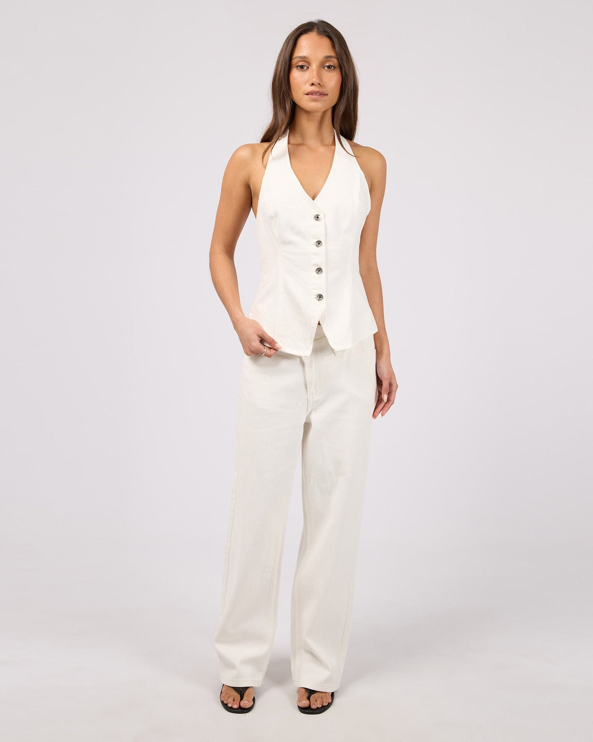 Silent Theory Sol vest in white, back view