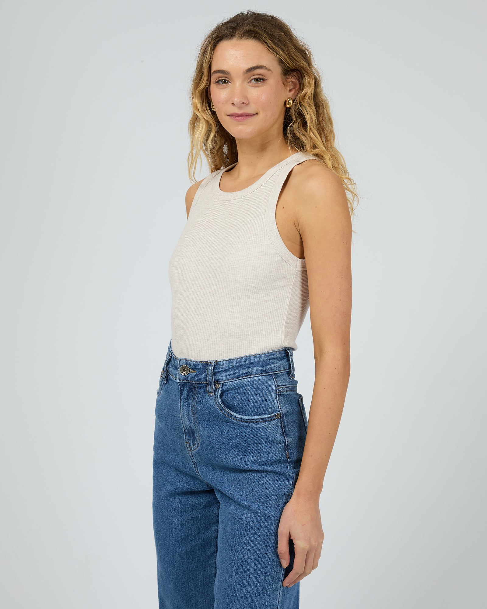 Silent Theory Ella Tank Oat - fabric detail