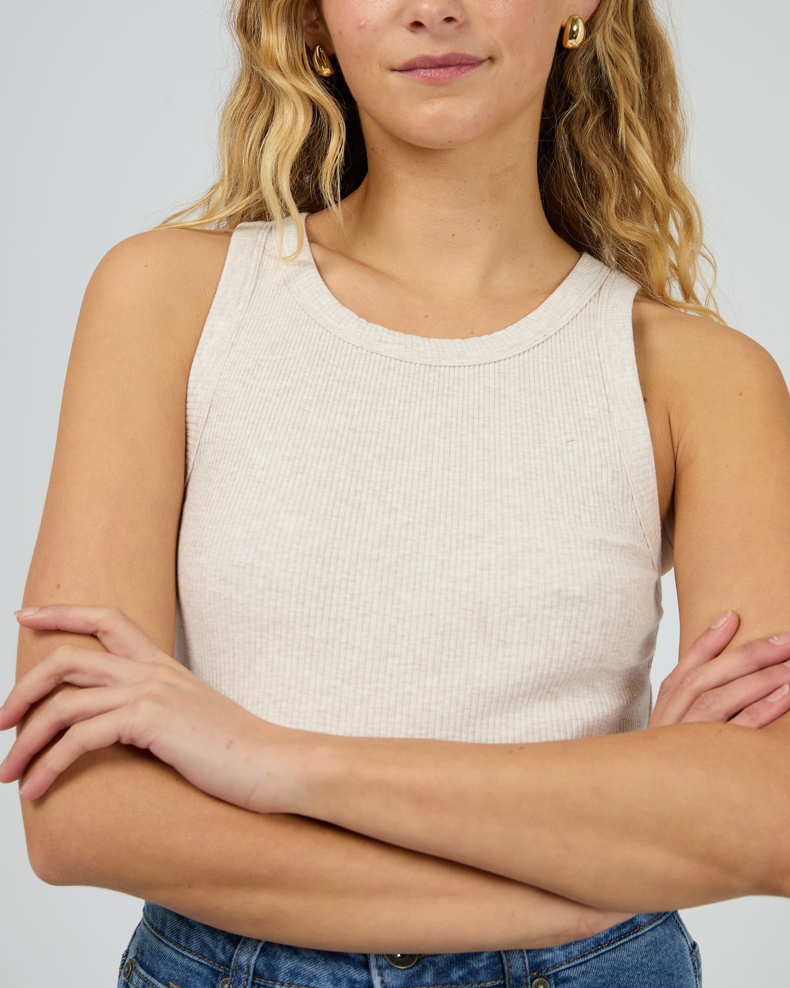 Silent Theory Ella Tank Oat - worn on model
