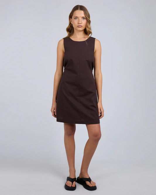 Tallow Tie Mini Dress - Choc