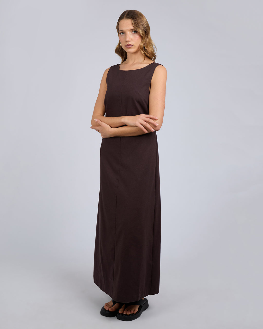 Silent Theory Tallow Tie Maxi Dress - Chocolate (view 4)