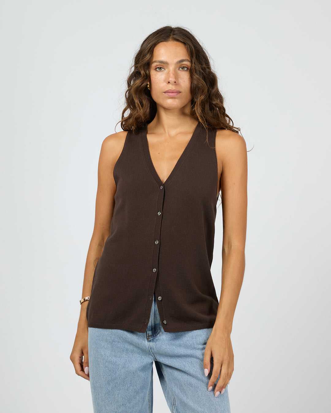 Ellis Vest Top - Chocolate - Catani Clothing