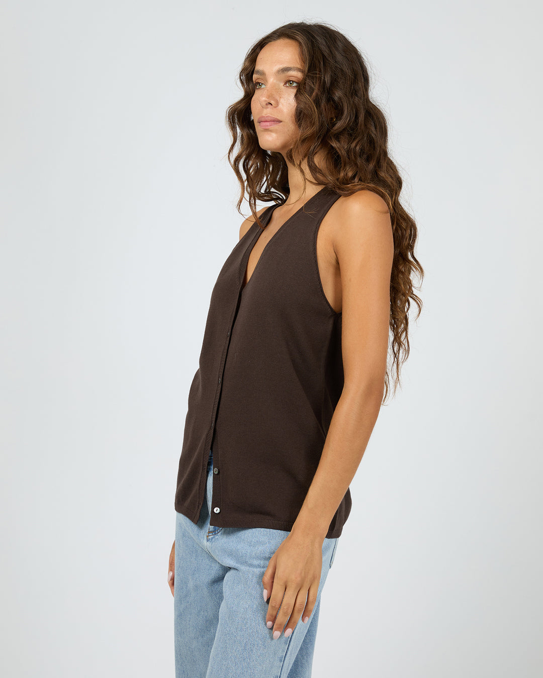 Silent Theory Ellis Vest Top - Chocolate (view 4)