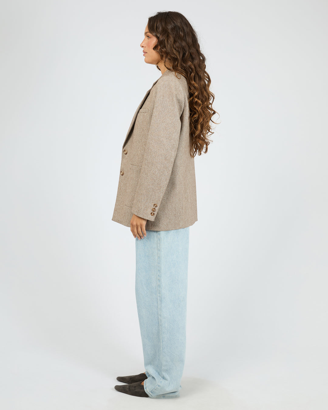 Silent Theory Opal Textured Blazer - Brown (view 6)