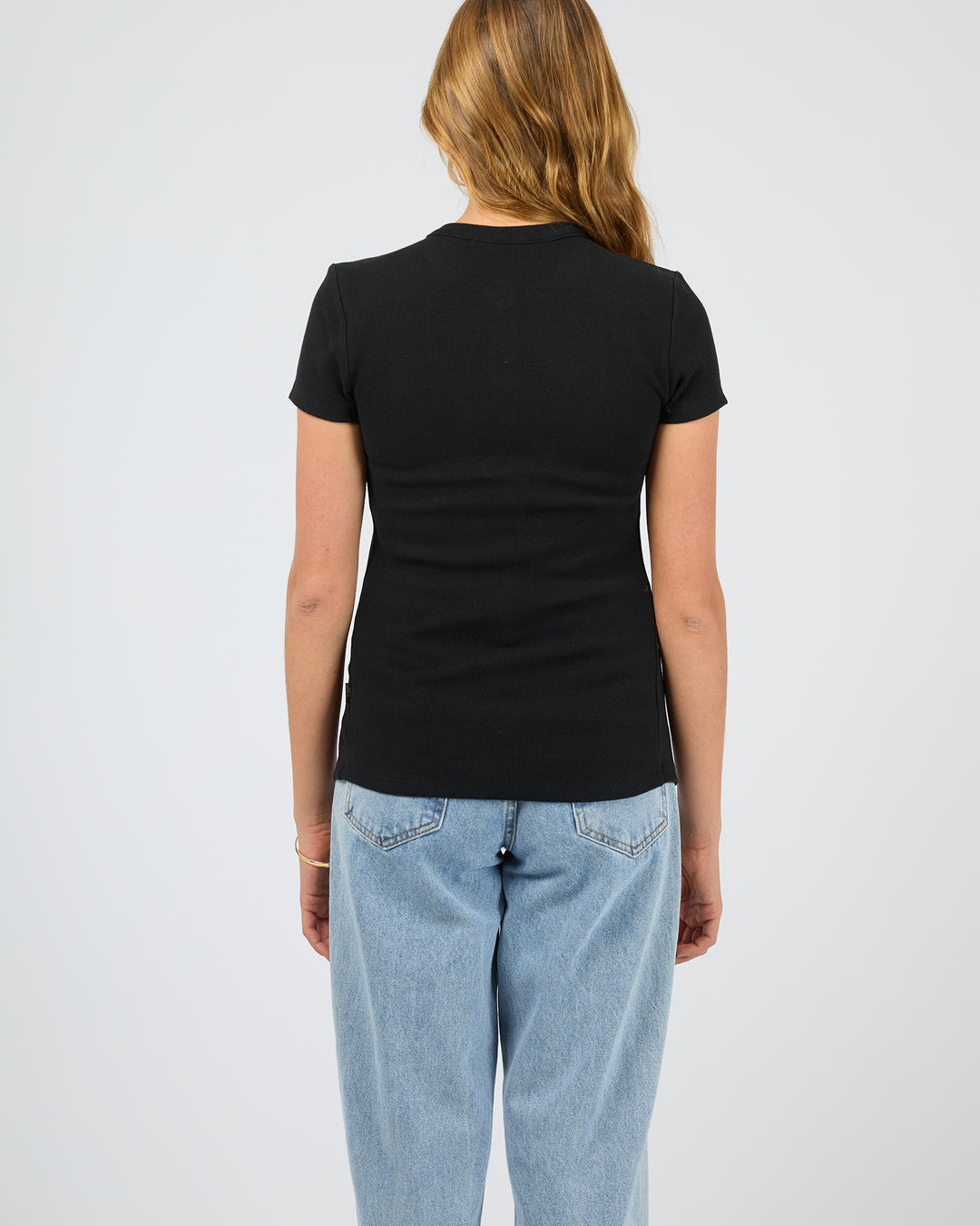 Button Up Short Sleeve Tee - Black