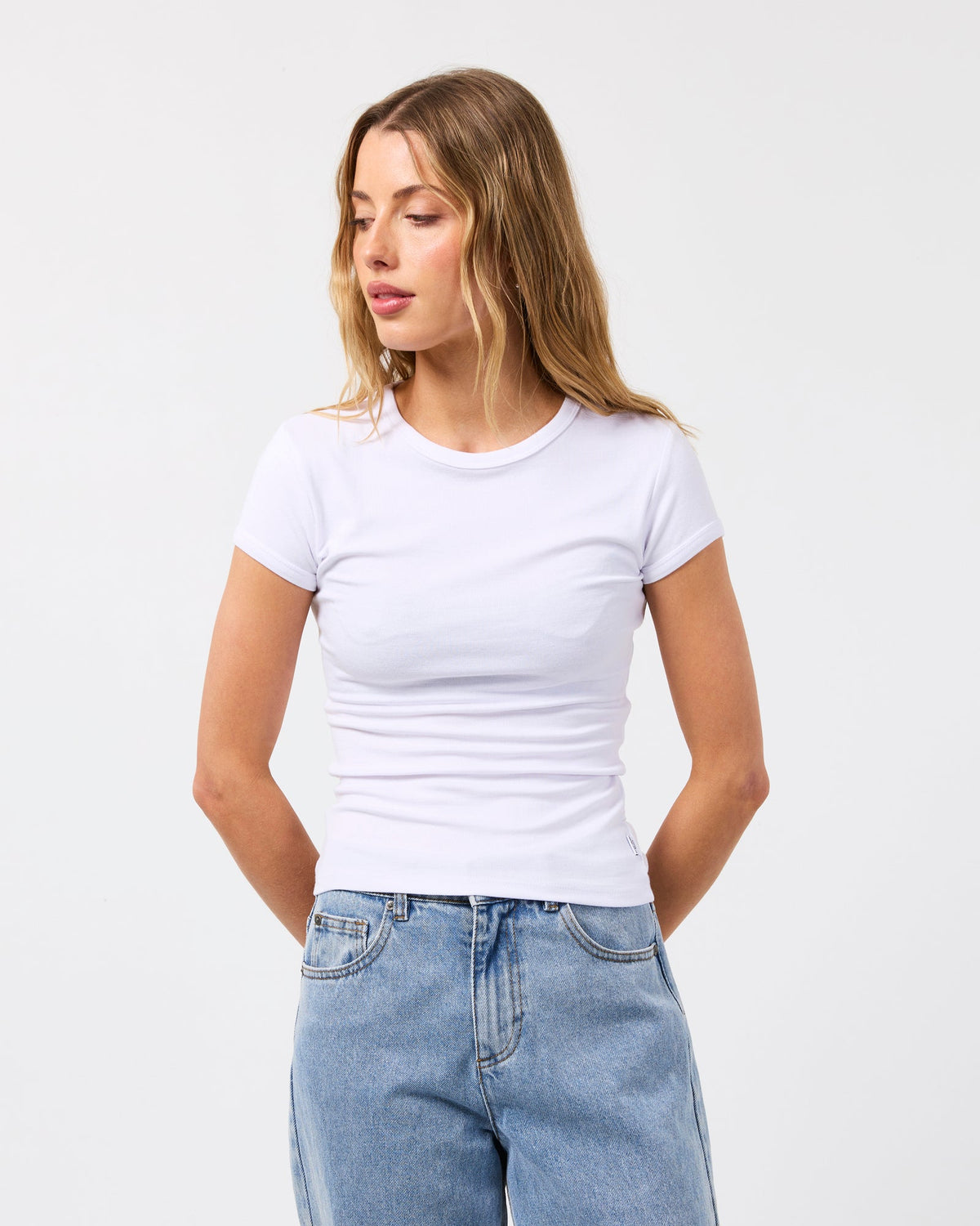 Silent Theory Luxe Rib Baby Tee White