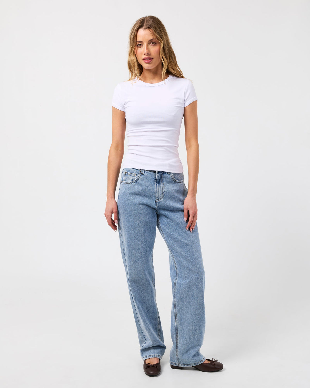Silent Theory Luxe Rib Baby Tee White back
