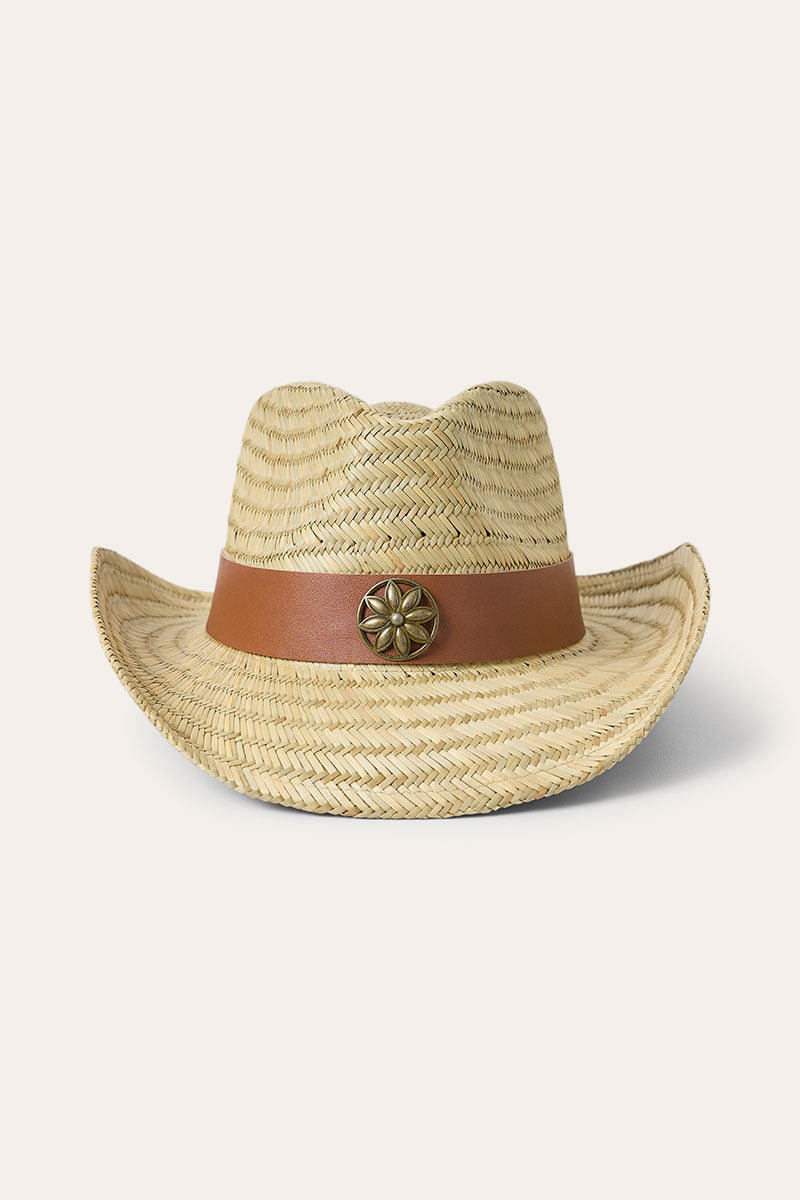 Ringers Western Sweetgrass Festival Straw Cowboy Hat Tan side