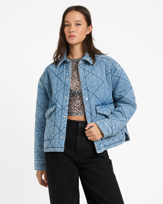 Ramps Quilted Jacket - Worn Light Blue
