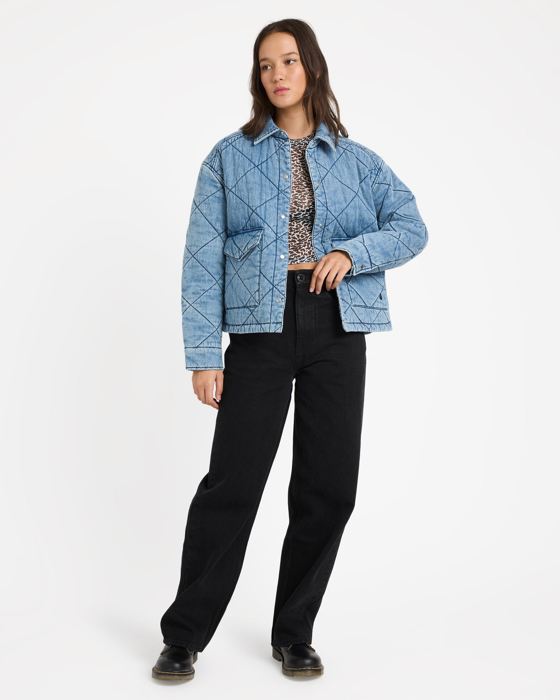 Ramps Quilted Jacket - Worn Light Blue - Catani Clothing